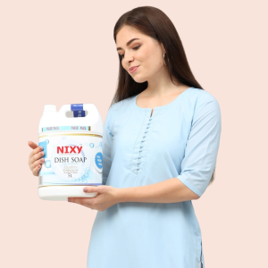 Right view of NIXY dishwash gel aqua blue 5L