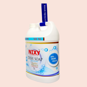 Side view of NIXY dishwash gel aqua blue 5L