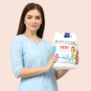 Left view of NIXY floor cleaner aqua blue 5L