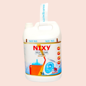 Front view of NIXY toilet cleaner bleach 5L